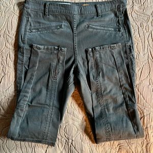 ANTHROPOLOGIE 🎇 PILCRO and the LETTERPRESS ARMY GREEN ZIPPER JEANS! Sz 30